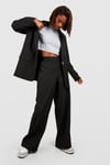 Womens Straight Leg Relaxed Fit Tailored Trousers - Black - 8, Black