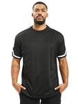 Urban Classics Men's Oversized Stripes Mesh Tee T-Shirt, Black (Black 00007), Large