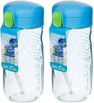 Sistema Quick Flip Bottle 520ml Blue Set of 2