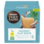 NESCAFÉ Dolce Gusto Plant-Based Flat White Coconut Coffee Pods - 12 Coffee Capsules - Coffee Flavour - Lactose Free Flat White - Vegan coffee, Coffee Intensity 5 (One pack)