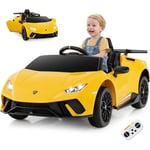 Goplus - Lamborghini 12V Voiture Electrique Enfants 1 Places, Vehicules Electrique Enfants pour 3 Ans+, 3 Vitesses 3-5 km/h, Son, Télécommande,