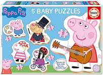 Educa - Peppa Pig Baby Puzzles. 5 Puzzles progressifs de 3 à 5 pièces. Recommandé à partir de 24 Mois (18589)