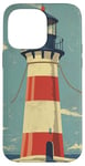 Coque pour iPhone 14 Pro Max Phare nautique vintage océan maritime