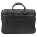 NORDEE Noir Sac de Travail pour Homme - Cuir Porte-documents Bureau Sac A4 - Hommes Business Handcase - Ordinateur Sacoche Travail - Cartable Laptop Sac Bureau - Sangle Réglable - 38 x 27 x 9