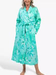 Cyberjammies Leona Floral Print Long Dressing Gown, Aqua