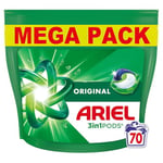 Ariel All-in-1 PODS, Washing Liquid Laundry Detergent Capsules 70 Washes, Original, Outstanding Stain Removal In 1 Wash, Brrrilliant In Cold and Short