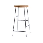 HAY - Cornet Bar Stool Low - Oiled Oak - Chromed Steel - Baarituolit & baarijakkarat - Jonas Trampedach - Hopea - Metalli/Puu