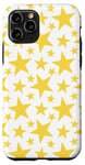 iPhone 11 Pro Yellow Stars Pattern on White Background Case