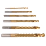 6 Pcs Spiral Saw Drill Bit 3 To 8mm HSS Serrated Side Cutting Drill Bits HAN