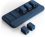 Gestion des câbles, Support de câble magnétique, Attaches de câble de Bureau, 5 Clips pour câble Lightning, câble USB-C, Micro câble, Colle au Bois, au marbre, au métal et au Verre (en Bleu)