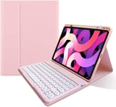 Étui Avec Clavier Bluetooth Amovible Pour Ipad 10e Génération 11,9"",Clavier Bluetooth Et Porte-Crayon Pour Ipad 10 2022 10,9"" (Rose Clair)