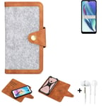 Felt Case + earphones for Motorola Moto G50 5G Cover light grey