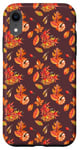 Coque pour iPhone XR Cute Mini Fall Leaves Pattern For Girls Pumpkin Aesthetic