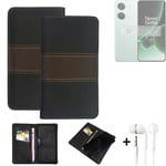 Phone Case + earphones for OnePlus Nord 3 5G Wallet Cover Bookstyle protective