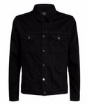 7 For All Mankind Studded Stretch Trucker Jacket Black Size Large