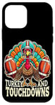 Coque pour iPhone 12 mini Thanksgiving Football Design Turquie et Touchdowns Fun