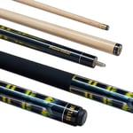 PowerGlide One 2-Piece Pool Cue Stick | Skyline | Maple Wood Shaft and Ramin Butt with Decal Design | Pool Joint with Plastic Collar | Full Size 57" | 13 mm Tip