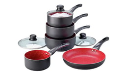 Russell Hobbs Red Stone Non-Stick Aluminium 5 Piece Pan Set - Black 7038343 R PM