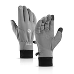 XXY Outdoor Sports Winter Thermal Warm Touchscreen Cycling Bike Bicycle Ski Running Motorcycle Gloves Full Finger Man Women Thermal Waterproof Gloves (Color : Model 2 Gray, Size : M)