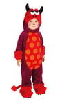 Rubies Déguisement diable Monster Diablin pour bébé de 1 à 2 ans, grenouillère avec velcro et queue, bonnet avec yeux sautons et corne pour Halloween, Noël, carnaval et anniversaire