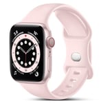 CeMiKa Compatible with Apple Watch Strap 38mm 41mm 40mm 42mm, Silicone Sport Band Replacement Straps Compatible with Apple Watch Series 10 9 8 7 6 5 4 3 2 1 SE/iwatch Strap, Women Men, Light Pink