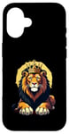 Coque pour iPhone 16 Couronne animale roi lion pour les amateurs de lions et les fans de lions