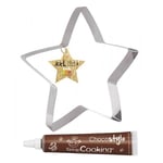 Découpoir à pâtisserie inox XXL Etoile + 1 Stylo chocolat Scrapcooking