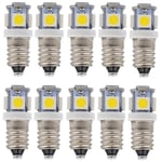 Jusch - E10 ac led Ampoules-10 pcs 6V 5 lampes LED-E10 Miniature Vis 50Lm (ac 6V)