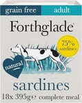 Forthglade Wet Dog Food (18 x 395g Trays) - Adult 1 year +, Grain Free with Turkey and Vegetables, Stomach Sensitive Dog Food with Natural Ingredients, Complete Hypoallergenic Dog Food