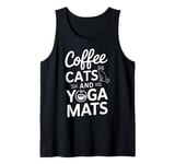 Funny Coffee Cats & Yoga Mats Mindful Spiritual Workout Tank Top