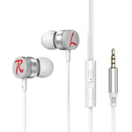 OLAF 3.5mm Plug Écouteurs Filaire Casque Mains Libres Sport Écouteur Avec Câble Écouteurs Filaire Casque Pour Samsung Xiaomi Huawei-Blanc-A801