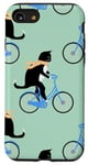 Coque pour iPhone SE (2020) / 7 / 8 Cat Riding Bicycle with neck warmer for cat & bike lovers