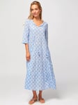 Aspiga Emma Tiered Cotton Midi Dress, Shell Marina Blue