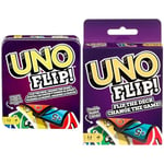 Uno Jeu De Cartes, avec 112 Cartes dans Une Boîte Métallique Robuste & UNO Flip, Nouvelle Version Délirante Recto Verso, Jeu De Cartes pour Enfants Et Adultes, Jeu De Société