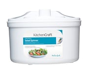 KitchenCraft KCSSP Salad Spinner and Dresser, BPA Plastic, Medium, 22.5 cm, White