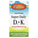 Carlson Labs Kid's Super Daily Vitamin D3 + K2 Drops 10ml for Bone Health +