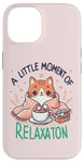 Coque pour iPhone 14 idee cadeau citation drôle relaxation design chat kawaii