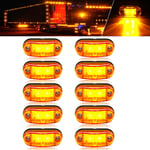 Lot de 10 feux de remorque LED étanches Ambre DC12-24 V Kit de feux de position latéraux avant et arrière LED pour camping-car, camion, van, caravane, bateau