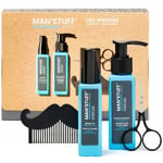 Man Stuff Beard Care Grooming Kit Oil Wash Comb Men's Dad Son Christmas Gift Set