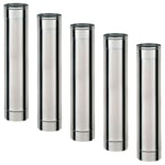 Lot de 5 TI1000 Conduit simple paroi pour bois fioul longueur 100 cm Ø125