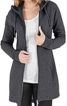 Tuopuda Sweat-Shirt Femme Sweat à Capuche Zippé Épais Hoodie Sport Hiver Manche Longue Manteau Grande Taille Coupe-Vent Gilet Long Automne avec Poches Zip Up Sweatshirts, Gris foncé, S