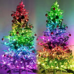 Christmas Tree RGB Lights Smart Bluetooth Control USB LED String Lamp Outdoor App Fjärrkontroll Garland Fairy Lights Dekoration 3 meters 30 lights