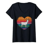 Womens Retro Vintage Goat Animal Lover Farm Nature Gifts for Women V-Neck T-Shirt