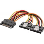 SATA splitter kabel - 15-Pin hun til 2 x 15-Pin han - 0.15 cm