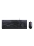 Lenovo Essential Wired Combo - keyboard and mouse set - English - Belgium - Näppäimistö - Belgianenglanti - Musta