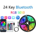 LED Strip Lights RGB APP Styr färgskiftande lampor med 24 nycklar Fjärrläge för rumsdekoration Bluetooth TV SMD5050 RGB Not waterproof 3m