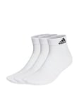 adidas Sportswear Unisex 3 Pack Cushioned Ankle Socks - White, White/Black, Size M, Men