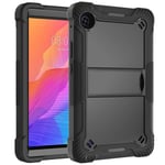 (MatePad T8 2020Black -musta) Huawei MatePad T8 2020 8,0 tuuman Kobe2-L03 KOB2-L09 -kotelolle Lapsille Safe Silicon PC Hybrid Iskunkestävä jalusta Tabletin suojukset Tietokoneen suojukset ja kuoret