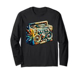 Polygon Art Boombox Old School 80s Music Hip Hop Long Sleeve T-Shirt