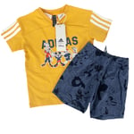 adidas Disney Baby Mickey Mouse Set Outfit Yellow Navy - 18-24 Months NEW